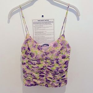 Zara ruched floral top
